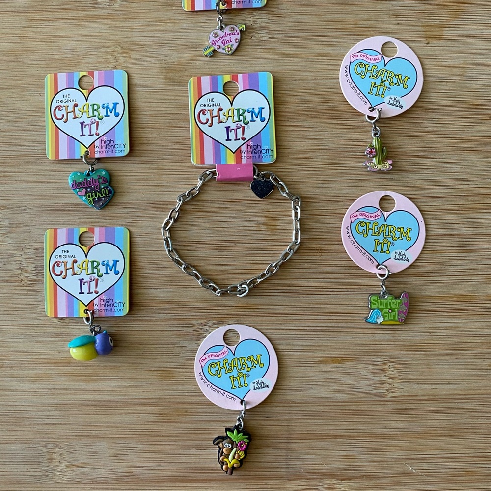 High Intensity charm bracelet with six charms NWT